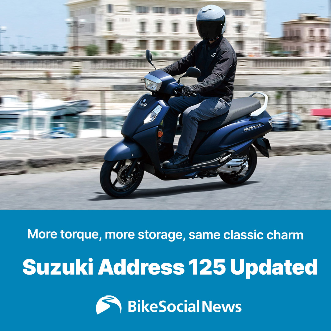 bennetts_bike's tweet photo. Scooter fans, rejoice! Suzuki’s 2026 Address 125 has landed: more torque, lighter frame, bigger boot space, and a sparkle of LED flair — all for £2,599. 
Classic style meets clever updates.  #Suzuki #Address125 #ScooterLife

https://t.co/bdewiwLZsi https://t.co/weXV704NEA