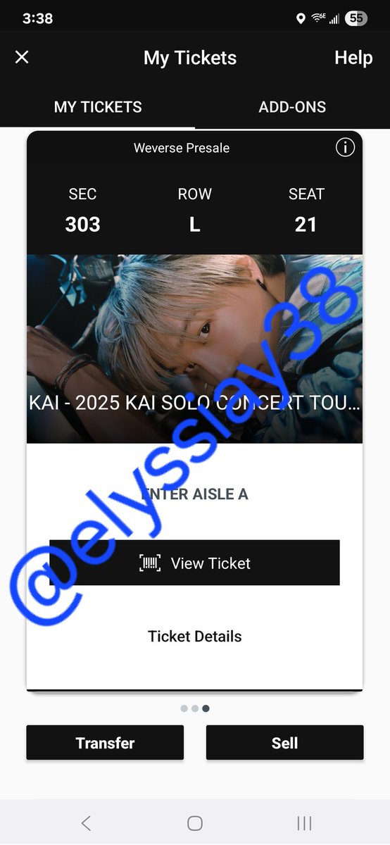elyssiay38's tweet photo. Selling 2 tickets to #KAIONinNYC tonight! Section 303 Row L Seats 20-21 $135 each. PayPal or zelle #KAIONinNY https://t.co/g77X8knLTS