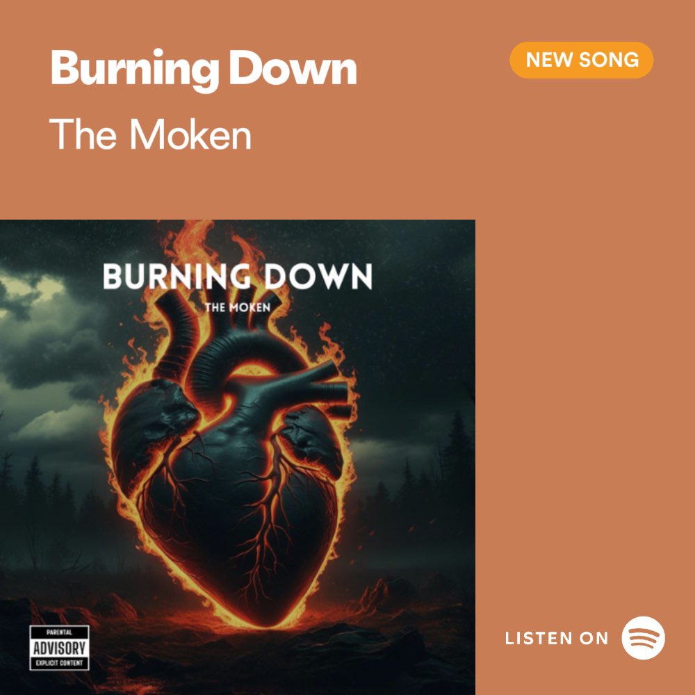 themokenband's tweet photo. “Burning Down” is out now! Listen it! 
https://t.co/iNNXQpZctc https://t.co/GXXFziSUyJ