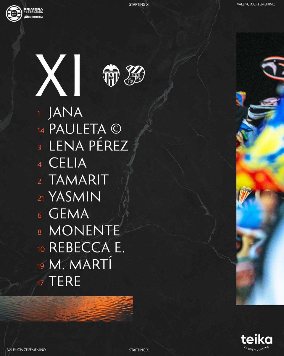 🦇 #ValenciaCF

💪 This is how Valencia Femenino will go into their first match of the season, welcoming CE Europa to the Estadio Antonio Puchades.