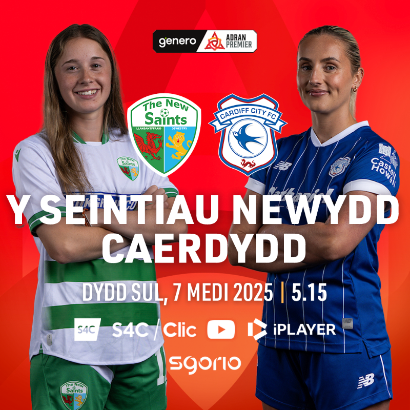sgorio's tweet photo. Gêm fyw o benwythnos agoriadol Adran Premier Genero! 🤩
 
@tnsfcwomen take on champions @CardiffCityFCW to kick off the 2025/26 season 💥

 📺 S4C, S4C Clic, YouTube &amp; BBC iPlayer