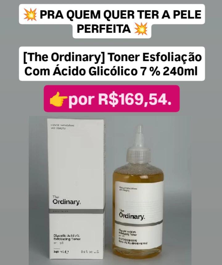 Promo123Shopee's tweet image. 💥 PRA QUEM QUER TER A PELE PERFEITA 💥

[The Ordinary] Toner Esfoliação Com Ácido Glicólico 7 % 240ml 

👉por R$169,54. 

Compre na Shopee agora! s.shopee.com.br/9Urs8uBZ2h 

Brasil vôlei shein cupom