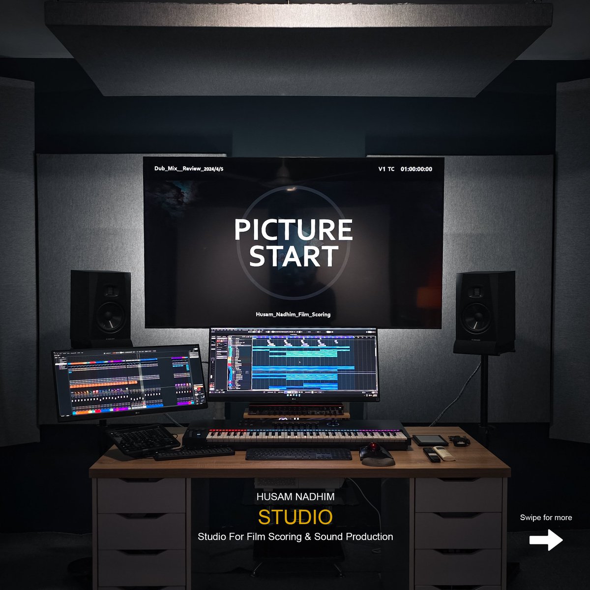 HusamNadhim's tweet photo. A professional studio for immersive film scoring &amp; sound design, delivering cinematic quality.

- The place where stories come alive.
Swipe for more...

#homestudio #acousticpanels #studio #iraq #baghdad #filmcomposer #filmmusic #filmscore https://t.co/7KSDCwzvDo