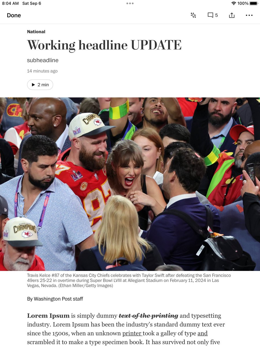 batesunlv's tweet photo. Even dummy text now features Taylor Swift https://t.co/p8KyblGe5o