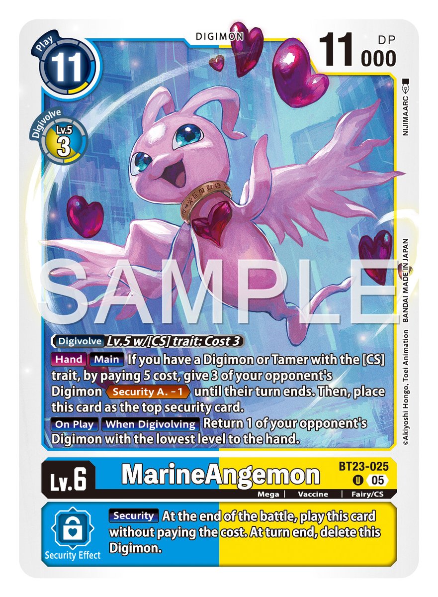 [Card Reveals]

Hello Digimon Tamers!
Today’s card is [BT23-025 MarineAngemon]!

BOOSTER HACKERS’ SLUMBER [BT-23]
In stores October, 2025!
world.digimoncard.com/products/pack/…

#DigimonCardGame
#DigimonTCG
#Digimon