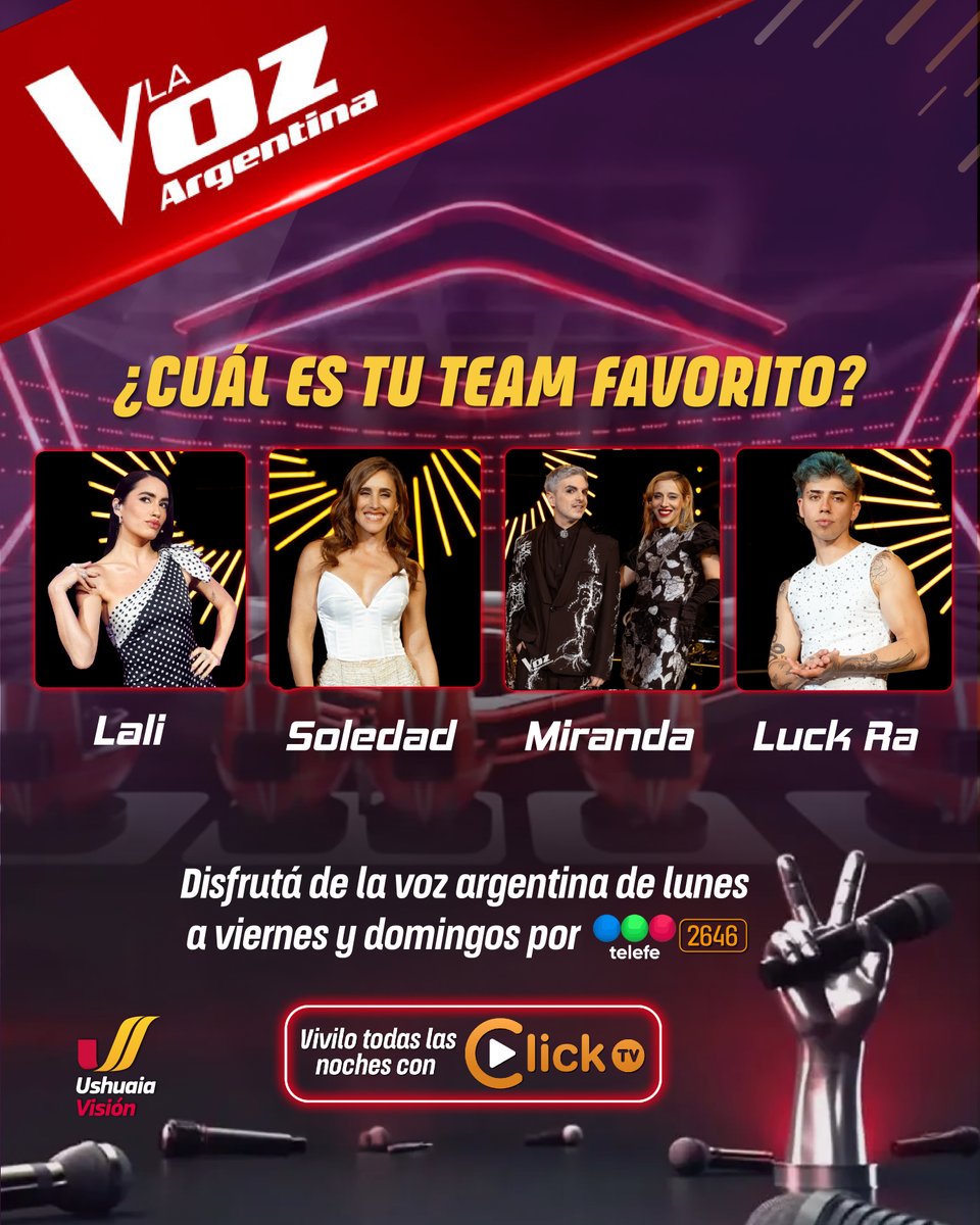 De lunes a viernes y domingos… la cita es en familia 💕

Cada uno tiene un team distinto 😍

¿Cuál es el tuyo? 🎤