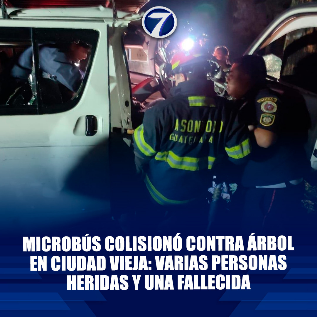 Noti7Guatemala's tweet image. 🚨 #Microbús colisionó contra árbol en Ciudad Vieja, Sacatepéquez: varias personas heridas y una fallecida. ➡️ bit.ly/3VAtaId