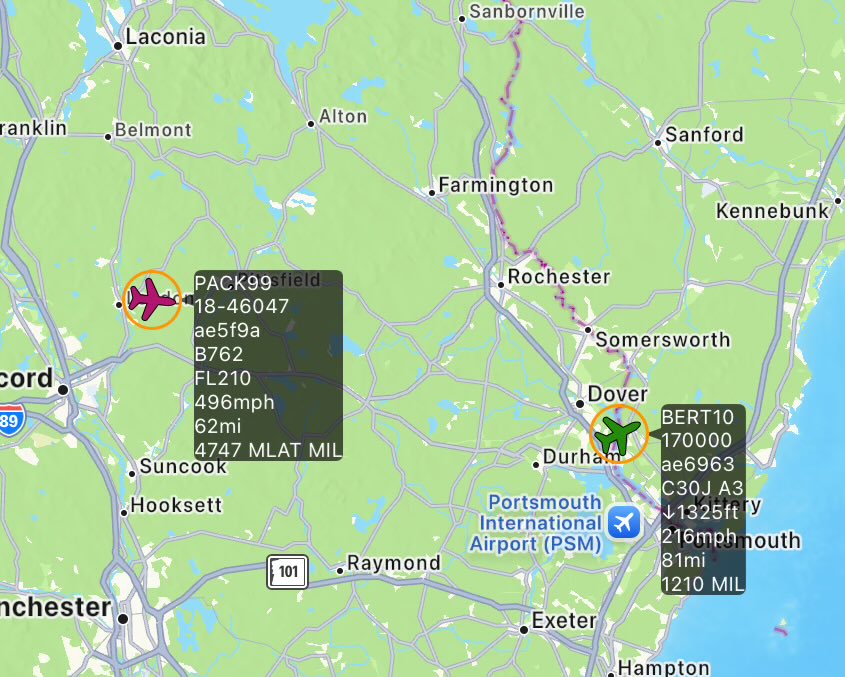ginger_hax's tweet image. Air show is live from #KPSM. #BERT10 and #PACK99 currently flying around. PACK99 on AR-631 aerial refueling track.