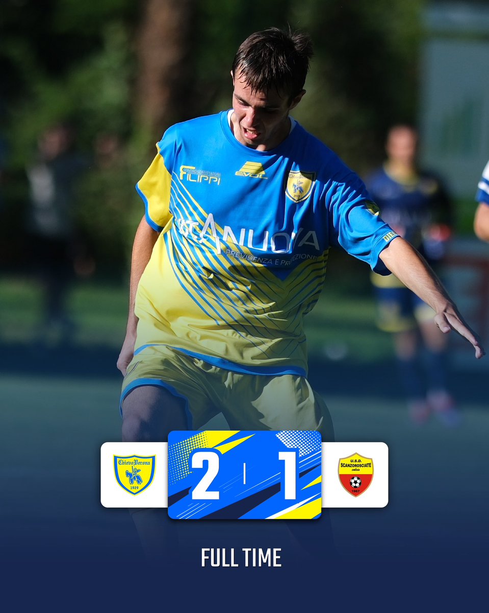 🔥 𝐅𝐔𝐋𝐋 𝐓𝐈𝐌𝐄 🔥

💛💙Termina con una Vittoria la prima giornata di questa nuova stagione in Serie D!!

⚽️⚽️La sblocca Alessio De Cerchio in apertura di secondo tempo e la chiude al triplice fischio Lorenzo Prandini!!

#ChievoVerona #RadiciClivensi #CuoreGialloblù