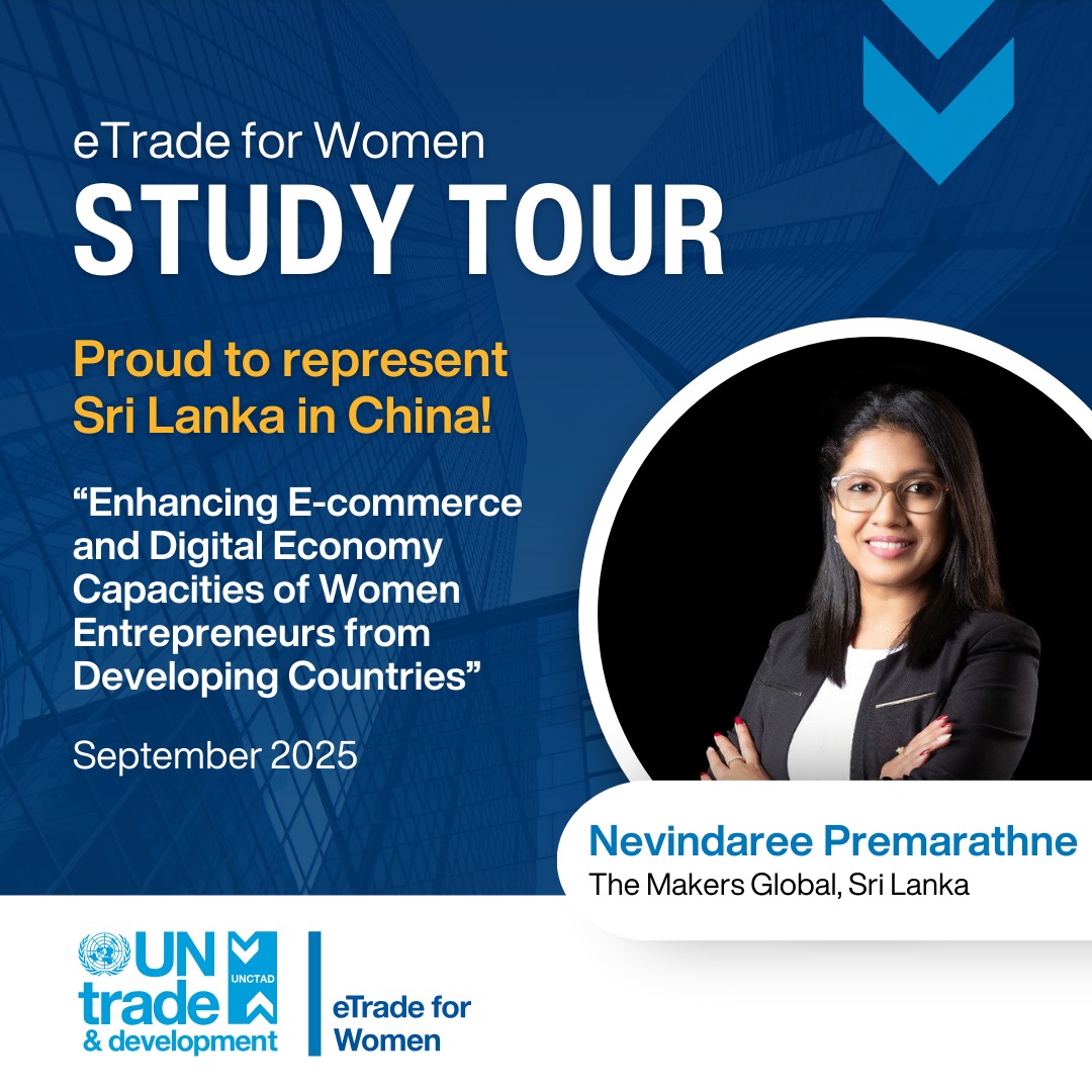 Nevindaree (@nevindaree) on Twitter photo Proud to represent Sri Lanka at the #eTradeforWomen Study Tour in China 🇨🇳. 
Excited to learn, exchange with leaders, and join the Global Digital Trade Expo 2025, bringing back insights to grow <a href="/TheMakersGlobal/">The Makers</a>.
#ChinaStudyTour #WomeninBusiness #WomeninTech  #WomenEntrepreneurs Proud to represent Sri Lanka at the #eTradeforWomen Study Tour in China 🇨🇳. 
Excited to learn, exchange with leaders, and join the Global Digital Trade Expo 2025, bringing back insights to grow <a href="/TheMakersGlobal/">The Makers</a>.
#ChinaStudyTour #WomeninBusiness #WomeninTech  #WomenEntrepreneurs