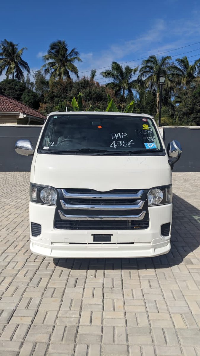empiremotorstz's tweet photo. TOYOTA HIACE PANEL VAN – 2006 (Automatic Diesel)

45M TZS + Registration (or Exchange with any vehicle)  
📞 0793 854 488

2,494 cc Diesel Panel Van | White | 6 Seats | 5 Doors | 64,100 km  
Features: Sports Rims, Navigation Screen, Keyless Entry, Reverse Camera  

Performance: ~102 hp | ~260 Nm | 0–100 km/h ~22.1 s  

Fuel Consumption:
 • City ~11.1 L/100 km (~9 km/L)  
 • Highway ~7.5 L/100 km (~13.3 km/L)  
 • Combined ~8.7 L/100 km (~11.5 km/L)  

Fuel Tank: ~75 L → Range: ~860 km per full tank  

Reliable & Practical Diesel Van | Clean & Well-Maintained | Exchange Welcome  

Available now at #EmpireMotorsTZ – Mlimani City, near Mlimani Tower – Dar es Salaam  

IG | TikTok | FB | X – @empiremotorstz
