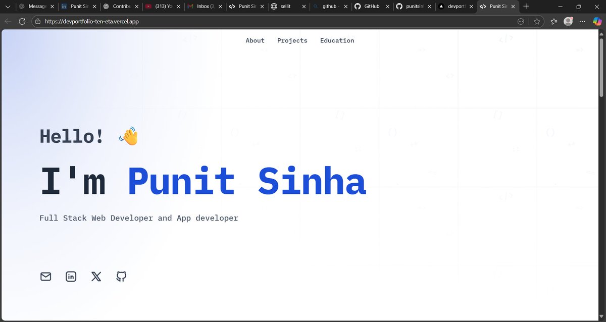 punit1542004's tweet photo. Deployed my portfolio website: https://t.co/fRNmU4m18G

#tech #code #wevdev #development #portfolio #website #explore #engage #fyppp #techfyp #techpost #post #dailycode #skills #github #git #python https://t.co/F9m5eShwUl
