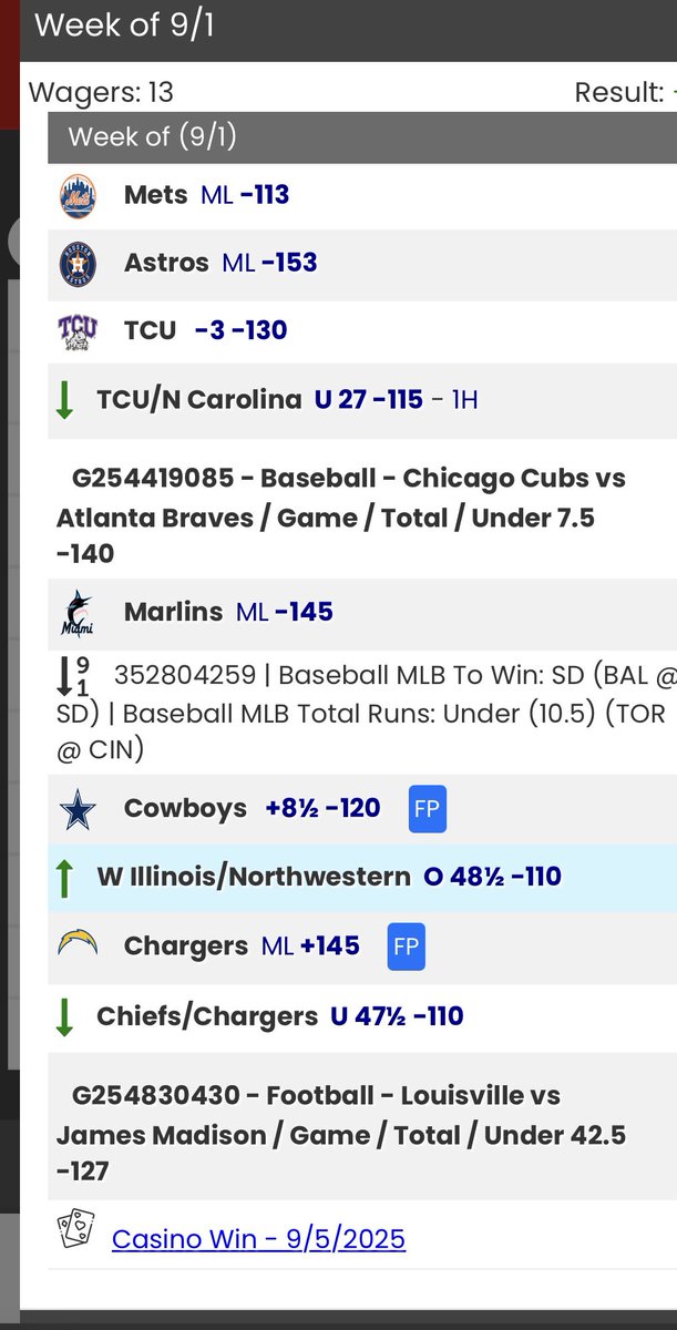 rosstiaba's tweet photo. Starting off the week off hot 8-3-1 📈 &amp; we got a full day of attacking the slate.

Firing off 12:00pm slate &amp; more to come. Revenge game in good ole Blacksburg tn? 👀

12:00PM CFB:
Uva ML
Texas O52
Minn O50
Iowa state -3 / U41.5
Indi 051
Illinois -2.5
SMU 064

More to come 🫡 https://t.co/53rdLWU5Nz
