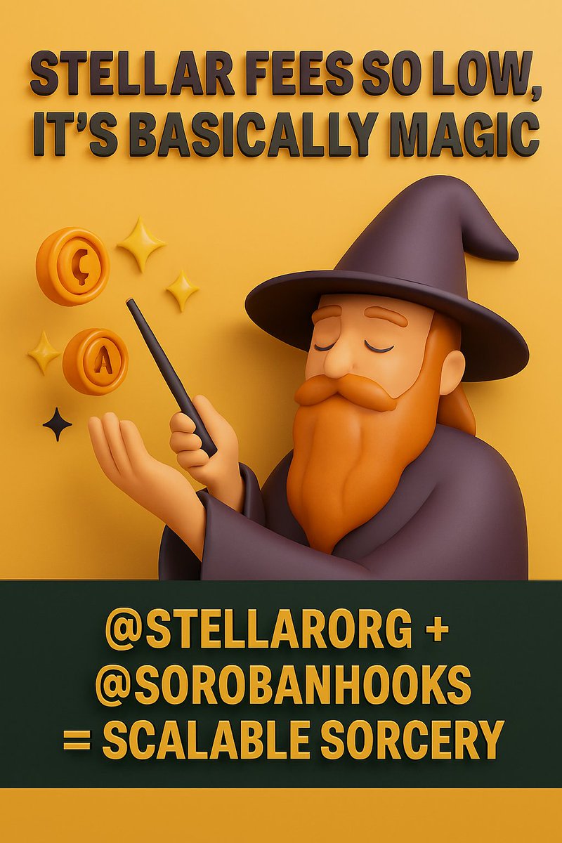 sorobanhooks's tweet photo. Low fees, high magic.
SorobanHooks + Stellar = scalable sorcery that even wizards envy. πͺ
#Web3 #SmartContractMagic https://t.co/mQ8NPGlirn
