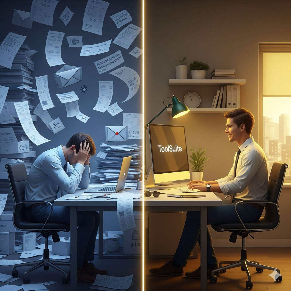 trytoolsuite's tweet image. Left side = Stress.
Subscriptions. Logins. Overwhelm.
Spending $2k+ every month on tools and still feeling stuck?

Right side = ToolSuite.
Everything in one place.
50+ tools. One dashboard. One subscription.
Productivity goes up, anxiety goes down.

Why waste time and money…