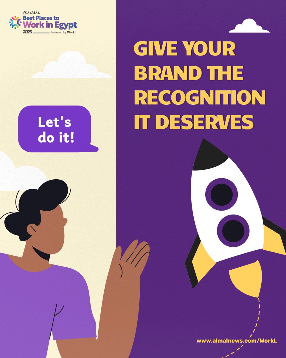 Success stories start with bold moves. 
Your brand has built something special – a workplace where people thrive. Now it's time to claim the recognition that reflects your commitment to excellence.
Entries for the Almal Best Places to Work in Egypt 2025, powered by