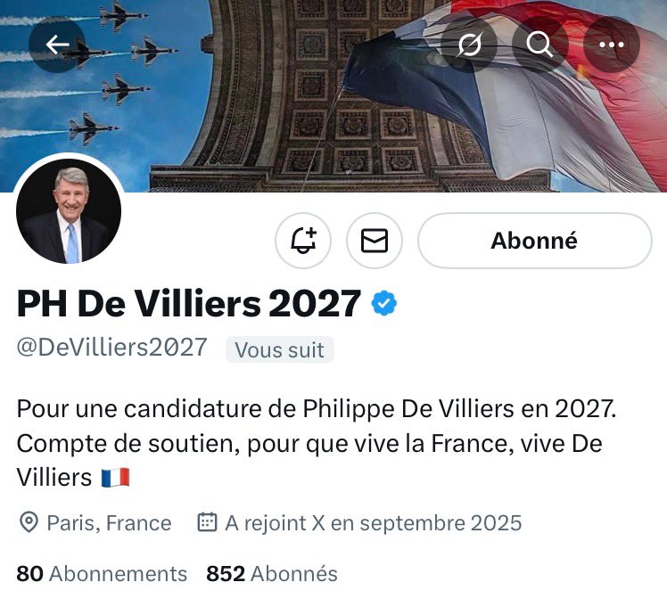 J’ai envie de donner un coup de pouce à <a href="/DeVilliers2027/">De Villiers 2027 ( Compte de soutien )</a> ! 😎🇫🇷