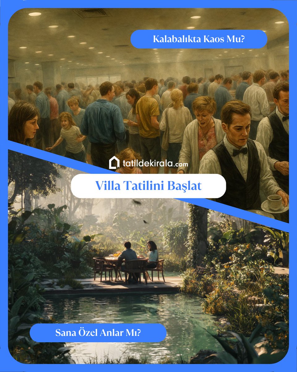 🌐 Tatil planı yaparken kalabalığın stresi mi, yoksa huzurun keyfi mi?

🏨 Otelde sabahları uzun kuyruklar, gürültülü ortam ve kalabalığın yarattığı kaosla baş etmek zorundasın...
🏡 Villada ise özgürsün! Bahçende kahvaltını yap, havuz başında dinlen, tatilini gerçekten sana özel