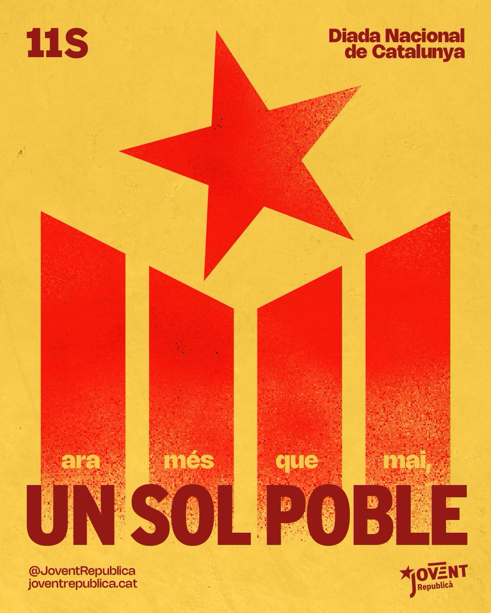 ✊ #UnSolPoble | Aquest #11S, sortim als carrers per bastir una resposta democràtica i catalanista a les forces d’extrema dreta i espanyolistes que ens voldrien anorreats i empetitits

Ara més que mai, llibertat.
Ara més que mai, independència.
Ara més que mai, un sol poble!
