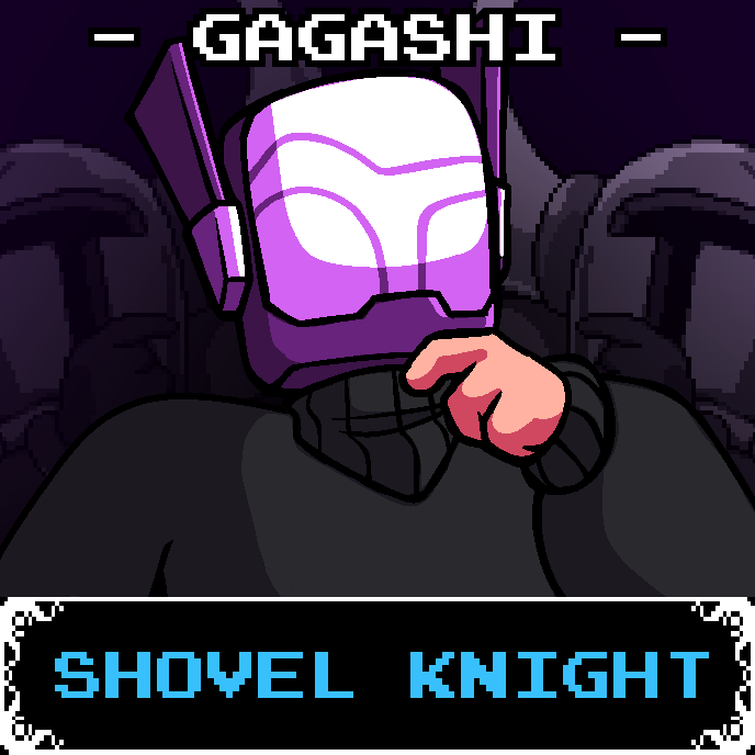 "Esta armadura não representa maldade alguma, é um símbolo do meu combate contra o mau adiante."

<a href="/Gagashii_/">Gagashii</a> SERÁ SHOVEL KNIGHT EM INDIE CROSS: DUBLADO
O nobre cavaleiro da pá e clássico dos jogos indies será interpretado pelo cômico Gagashi em nossa fandub de Indie Cross!