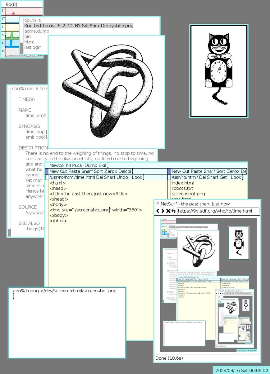 sdf_pubnix's tweet image. The SDF Plan 9 Boot Camp FALL 2025 registration is OPEN!
sdf.org/plan9
Plan 9 is newer than Linux and addresses limitations Linux preserved from UNIX.
Come learn about the experimental Plan 9 operating system in a fun and friendly communal environment.
#plan9 #unix…