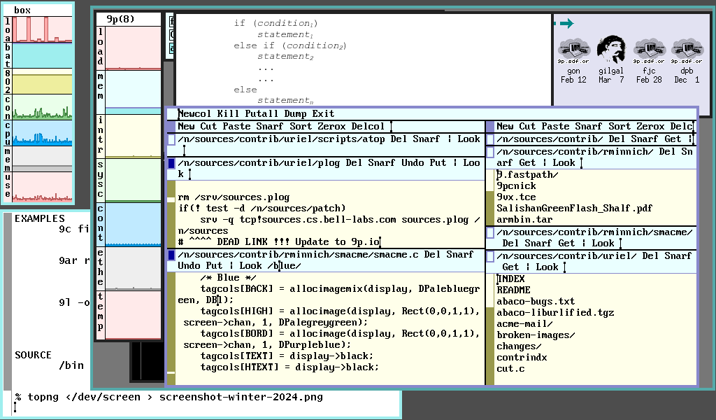 sdf_pubnix's tweet image. The SDF Plan 9 Boot Camp FALL 2025 registration is OPEN!
sdf.org/plan9
Plan 9 is newer than Linux and addresses limitations Linux preserved from UNIX.
Come learn about the experimental Plan 9 operating system in a fun and friendly communal environment.
#plan9 #unix…