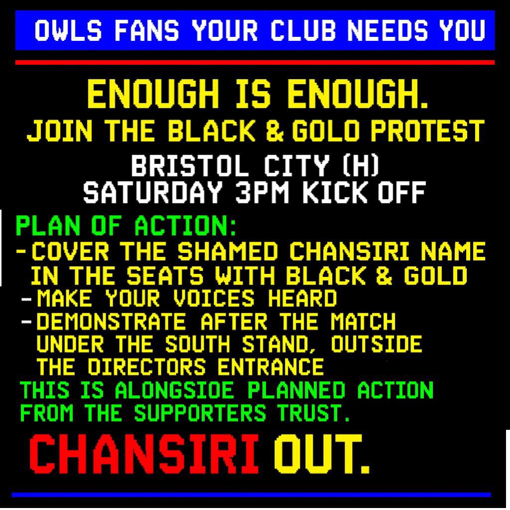 1867 Group Statement – Upcoming Protest Action

The Sheffield Wednesday Supporters Trust (<a href="/SWFCTrust/">Sheffield Wednesday Supporters' Trust</a>).  are continuing to organise protest action, and the 1867 Group fully support their efforts. The Trust has taken a leading role in giving our fanbase a unified voice, and we will