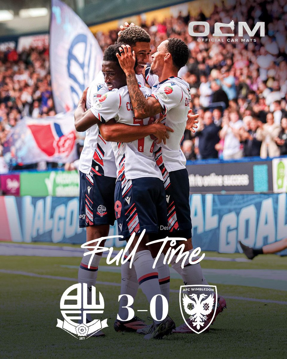 Bolton Wanderers (@officialbwfc) on Twitter photo 3⃣ Goals
3⃣ Points
And a dominating display over the Dons as Wanderers get back to winning ways!
#bwfc | <a href="/officialcarmats/">officialcarmats</a> 3⃣ Goals
3⃣ Points
And a dominating display over the Dons as Wanderers get back to winning ways!
#bwfc | <a href="/officialcarmats/">officialcarmats</a>