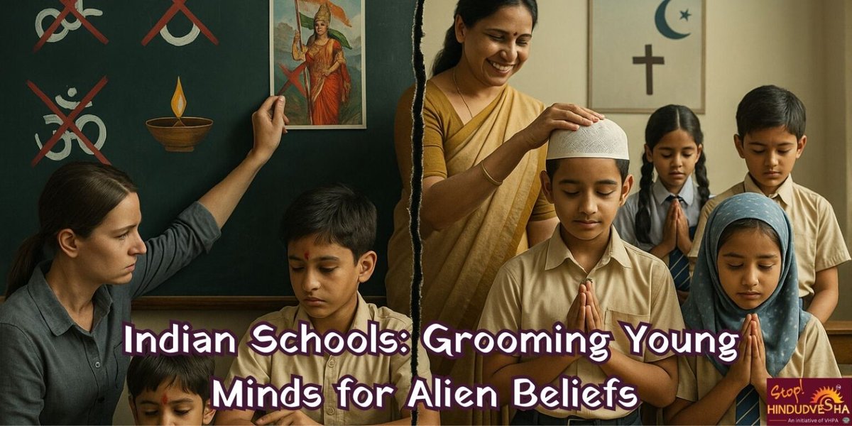 Hindu children are being cornered in their own classrooms. Beaten for their symbols, forced into alien prayers, humiliated for their dharma. And the same lobby calls this “diversity.” 
stophindudvesha.org/weaponization-…
Wake up—this isn’t education, it’s indoctrination. The silence is