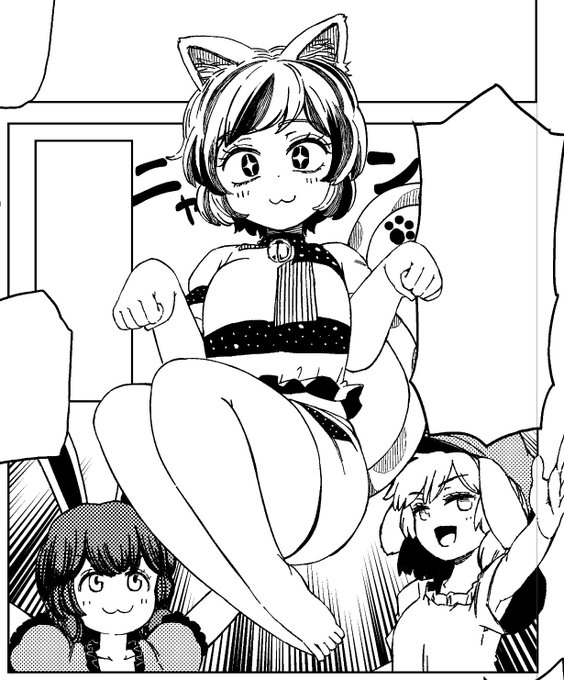 流行ってたので原稿のミケちゃんをシイタケ目にしてみたよ 