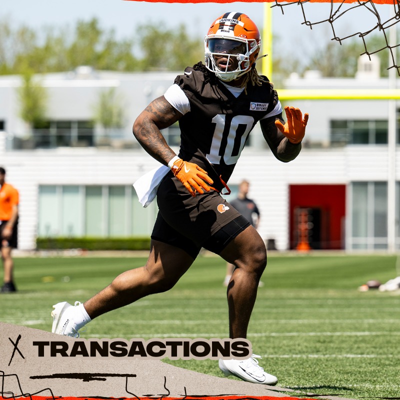Browns's tweet photo. We've signed RB Quinshon Judkins