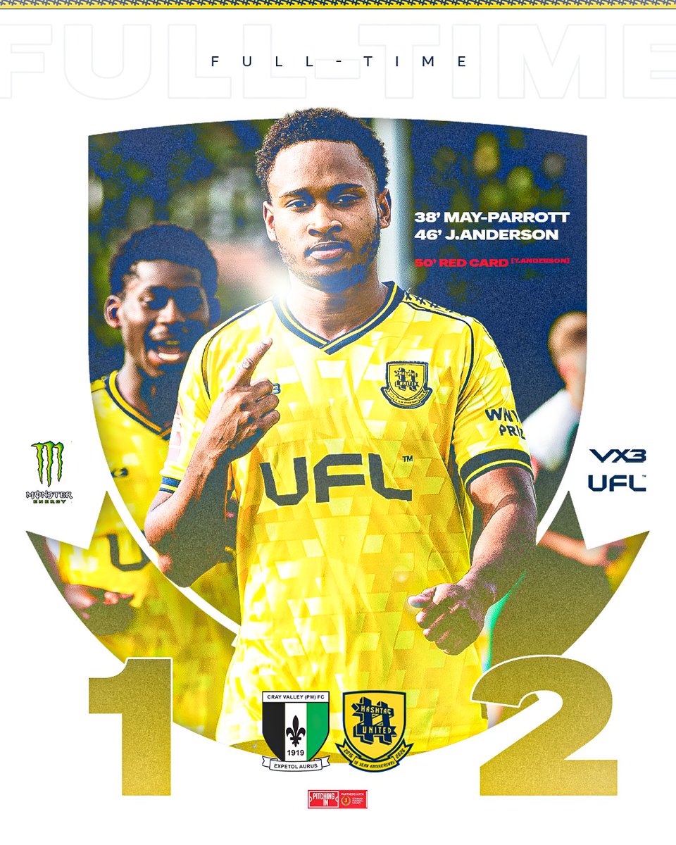F U L L - T I M E
<a href="/CrayValleyPM/">Cray Valley (PM) FC</a> 1-2 #️⃣

WHAT A PERFORMANCE! Despite being reduced to 10 men very early in the second half, the boys held on to take all 3 points, giving us our first win since the opening day! The boys worked so hard for that 👏

📸 | <a href="/Nashyphoto/">ᴺᵃˢʰʸ</a>