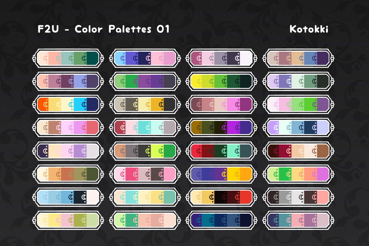 Made some f2u color palettes ദ്ദി ˉ͈̀꒳ˉ͈́ )✧

I wanted more of these for my adopts, might as well share them!