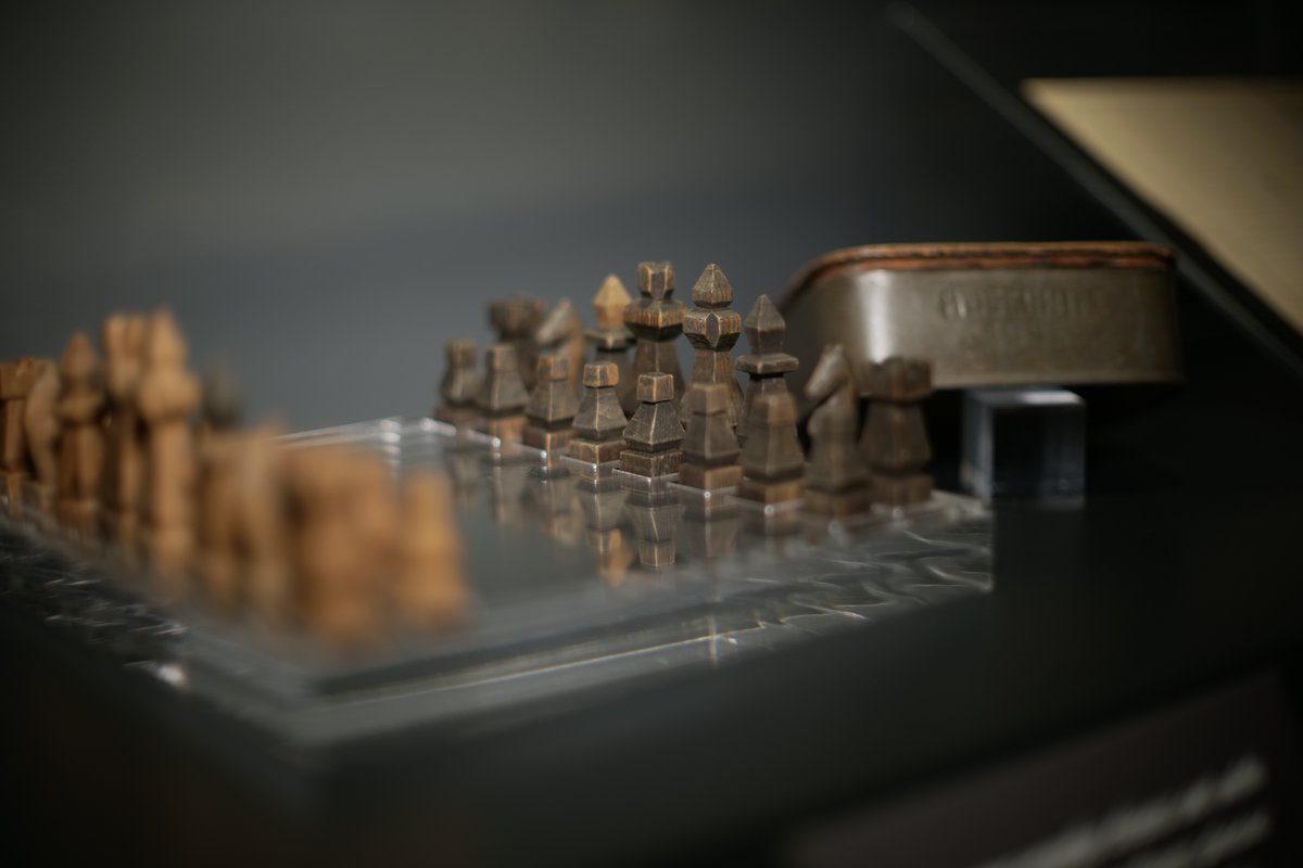 Box and chess pieces made with a can of sardines that reads: "Auschwitz, 1943". 

Mirosław Ganobis private collection displayed at the Auschwitz Exhibition.

#NotLongAgoNotFarAway