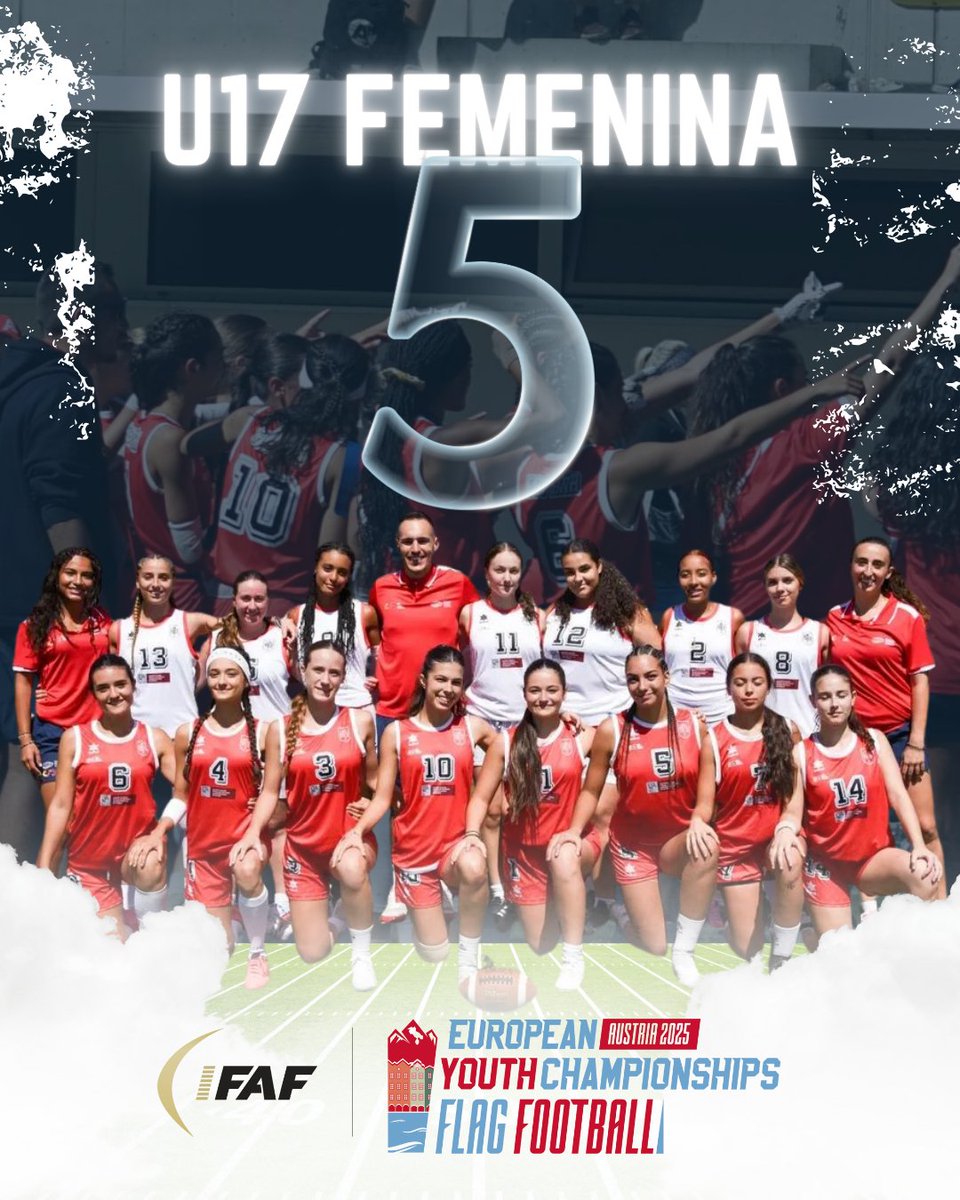 🏈 #TeamESP 🇪🇸 #flagfootball
🏆 2025 IFAF European Youth Flag Football Championships
📍 Innsbruck (Austria)

🔥 ¡¡QUINTAS DE EUROPA!! ¡¡Felicidades a todo el equipo y al staff!!

🚀¡¡VamosEspaña🇪🇸!!

#ConéctatealFootball🏈 #FEFA