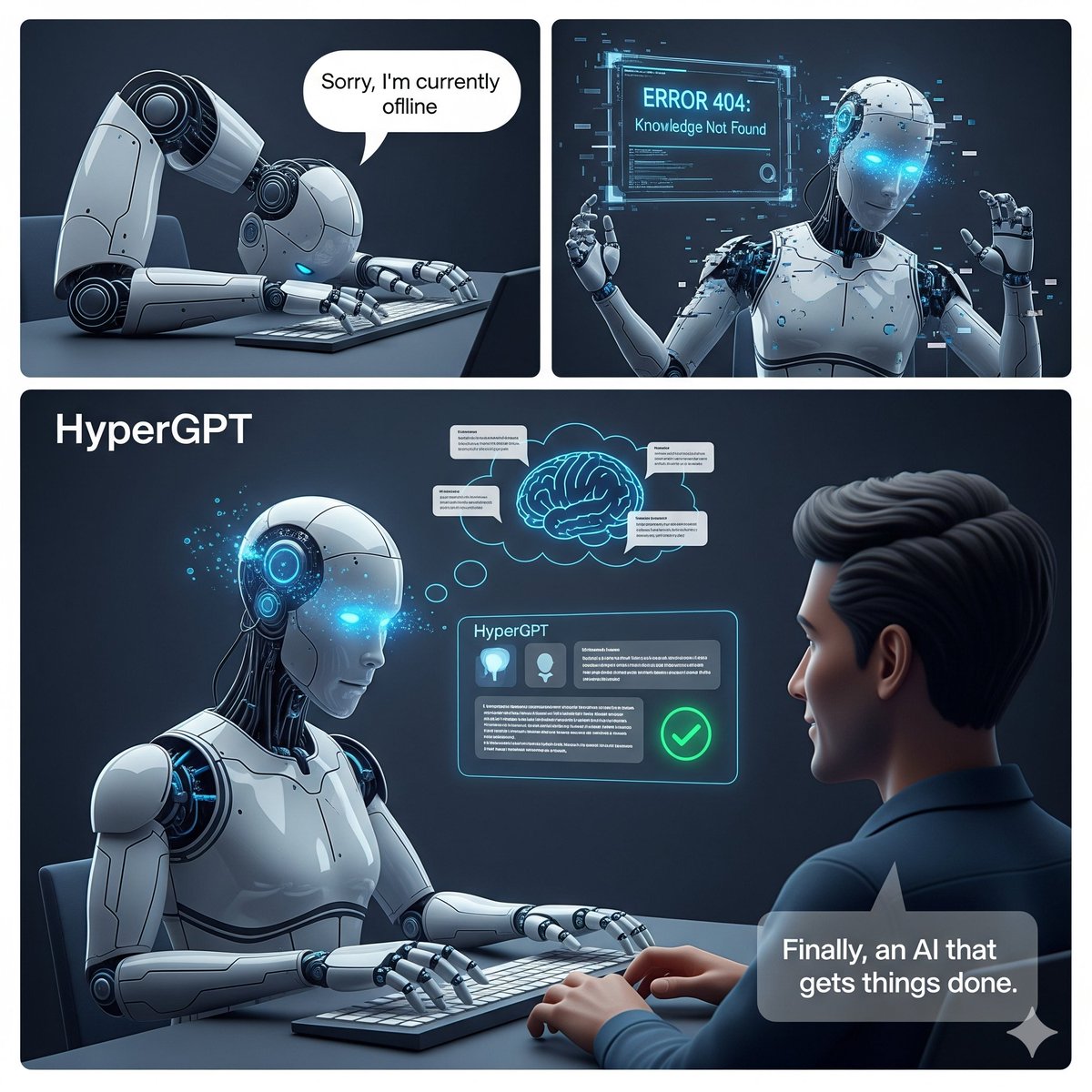 Psiimonn's tweet image. Other Ai vs @hypergpt. The difference is clear.
#HyperGPT #AIHumor #MemeArmy