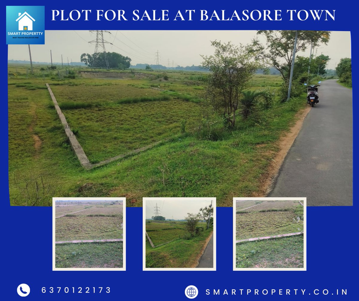 smartpropertty's tweet image. 📢 Plot for Sale – Balasore Town 🏡
✅ Prime town location
✅ Clear boundary &amp;amp; road access
✅ Peaceful &amp;amp; investment-friendly
Perfect for residential use or future growth 🚀
📞 6370122173 | 
#Balasore #CommercialPlot #RealEstate #Odisha #Bhubaneswar #Home #Plot