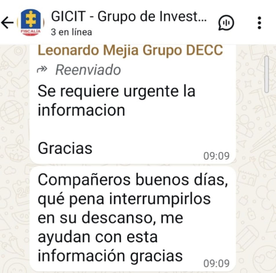 Sebastián Nohra (@sebastiannohra) on Twitter photo Apenas <a href="/RevistaSemana/">Revista Semana</a> publicó lo de la imputación a Nicolás Petro por dos nuevos delitos pasó esto:
Leonardo Mejía, jefe de la dirección contra la corrupción, solicita a fiscales conocer con “urgencia” al que lleva este caso de Nicolas Petro. Mejía responde a la fiscal general. Apenas <a href="/RevistaSemana/">Revista Semana</a> publicó lo de la imputación a Nicolás Petro por dos nuevos delitos pasó esto:
Leonardo Mejía, jefe de la dirección contra la corrupción, solicita a fiscales conocer con “urgencia” al que lleva este caso de Nicolas Petro. Mejía responde a la fiscal general.