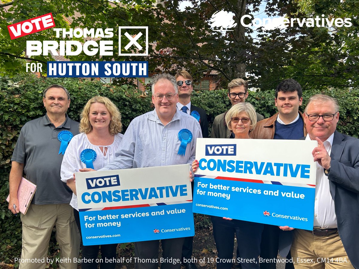 BwdOngarTories's tweet photo. Some great conversations today with local residents as we welcomed Mark Francois MP to Hutton South in support of our Candidate @thomasbridge.  Make sure to vote Conservative on Thursday 2 October if you live locally.  #ThomasBridge #HuttonSouth #Brentwood #Spartan #MarkFrancois https://t.co/unQsW4LUDD