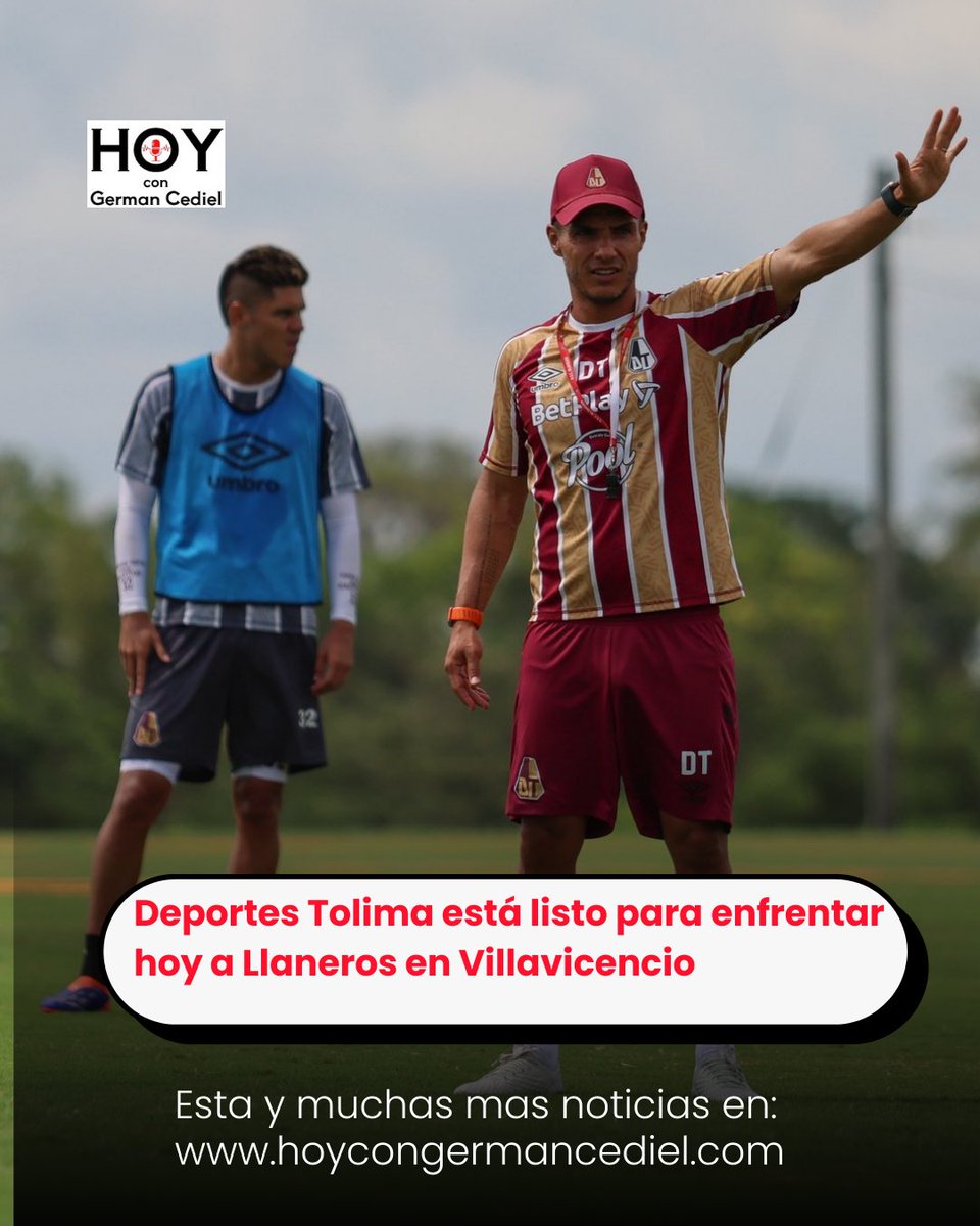 Deportes Tolima está listo para enfrentar hoy a Llaneros en Villavicencio
Léala completa en: hoycongermancediel.com/?p=51162