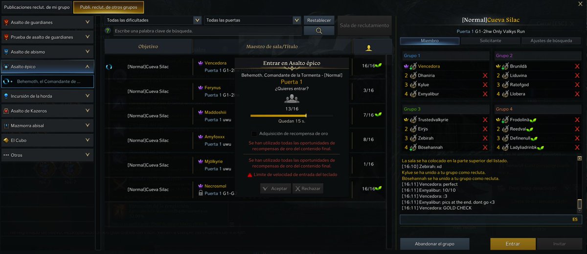 16 Valkirias vs Behemoth y con un grupo entero de plantitas, xDDDDD es que es perfecto

#lostark #mmorpg