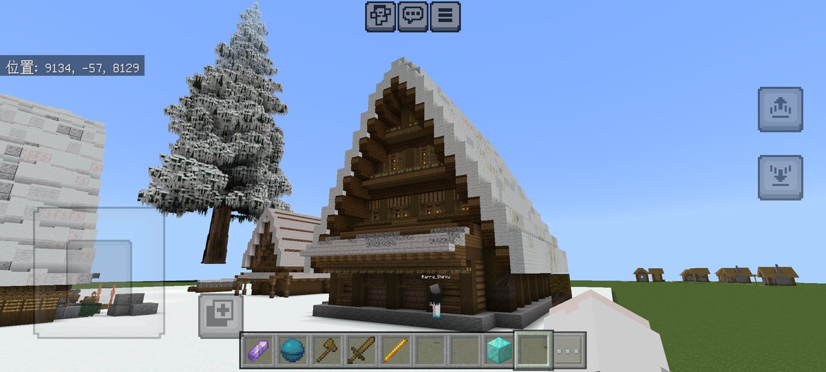 波鯖の合作イベで合掌造り作った！
和風むずい！
 #波鯖
 #Minecraft建築コミュ
 #マイクラ建築