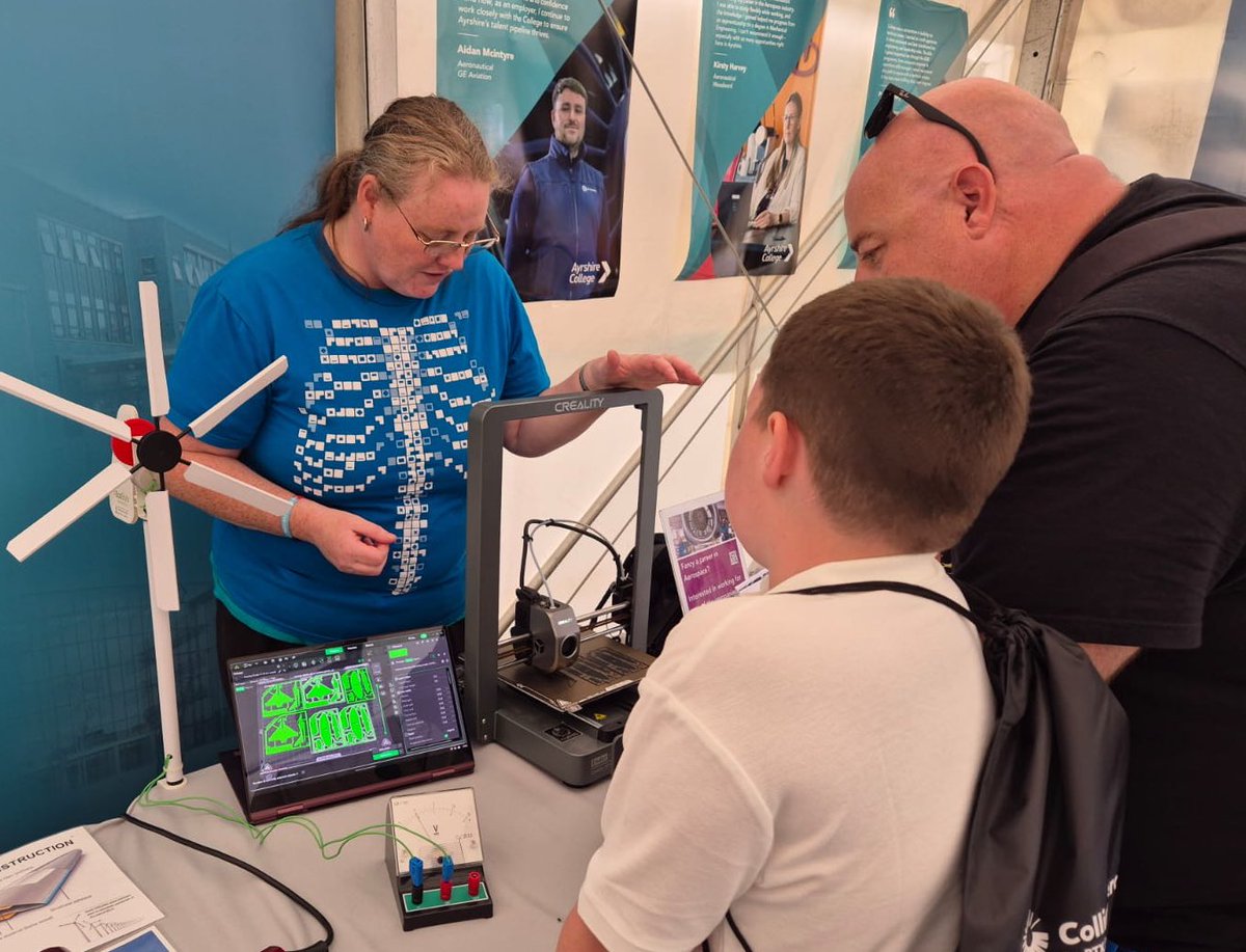 AyrshireColl's tweet photo. We’re proud to be sponsoring the 2025 Ayr Show - Festival of Flight, which seems to get bigger and better every year. 

It’s been a great day engaging with Ayrshire’s young people and their families, meeting the potential engineers, pilots and culinary masters of the future 😁 https://t.co/xC9SQDfEVq