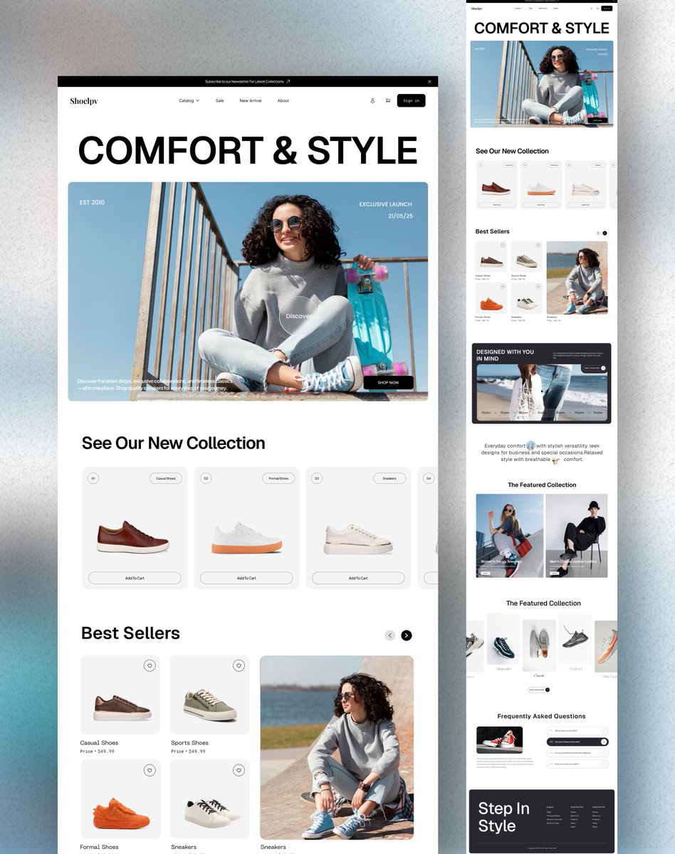 laibacreatives's tweet image. Designed this Ecommerce Footwear Website 👟
How is it?       DM me for your Website Project 📩