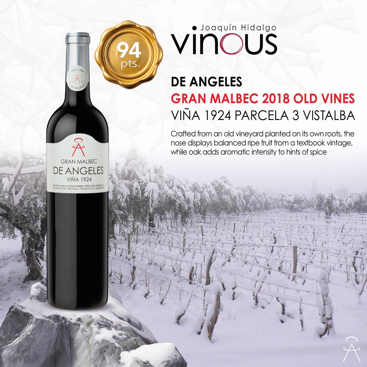 94 Pts de <a href="/hidalgovinos/">Joaquín Hidalgo</a> en <a href="/VinousMedia/">Vinous</a> al angelote 2018 😃