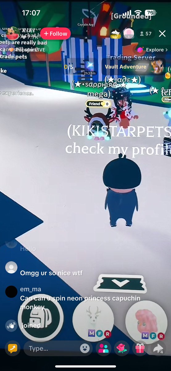 Eirian27's tweet photo. @PlayAdoptMe Can you please PLEASE sort out these kids saying they’re sponsored by Star pets and buying selling and scamming on TT with spin the wheel : I got muted for saying the truth… it’s unfair on ppl like me who grind this game properly…name is Kikistarpets - 1 of many. Thnx https://t.co/a1fiHvCmKA