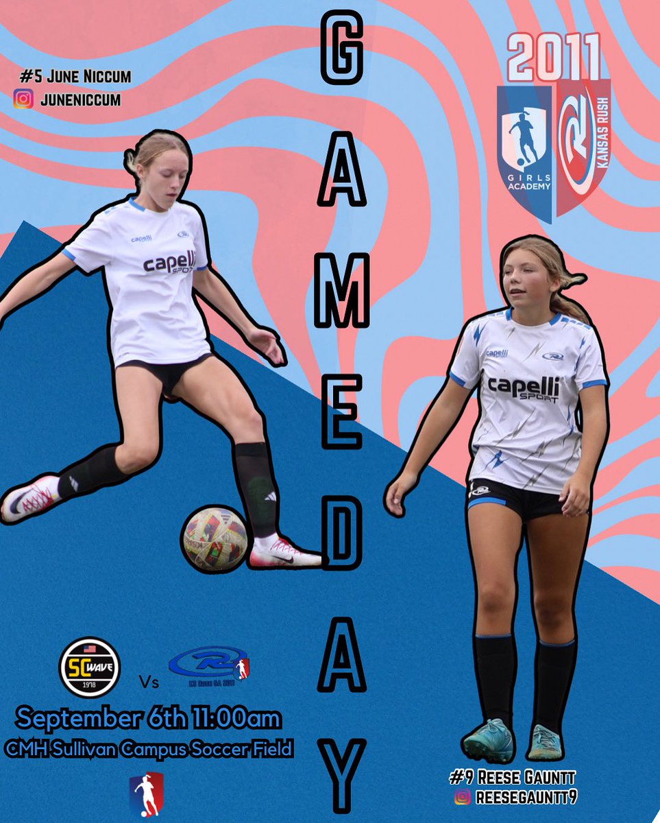 Second league battle. On the road north to face SC Wave. 💪⚽️
Big heart. Don’t quit. Fight till the end. 🔵⚪️

#GameDay #FightTillTheEnd <a href="/GAcademyLeague/">Girls Academy</a> <a href="/KSRGirlsAcademy/">Kansas Rush Girls Academy</a>
