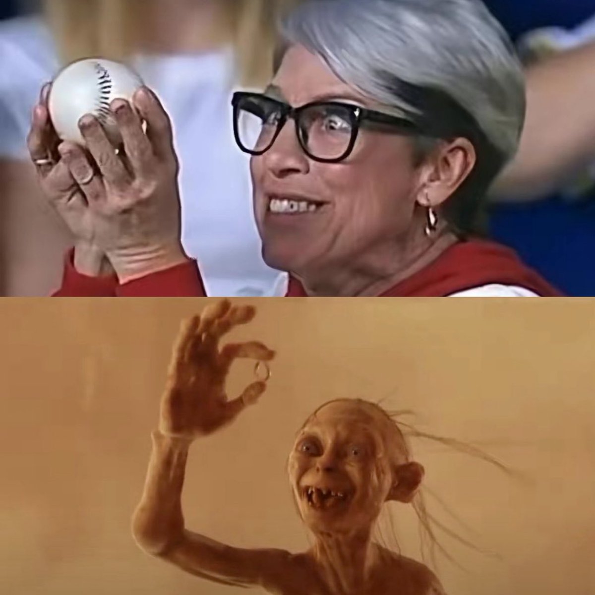 okiebuds_'s tweet image. Phillies #Karen &amp;amp; Gollum looking eerily similar huh?

#phillieskaren
