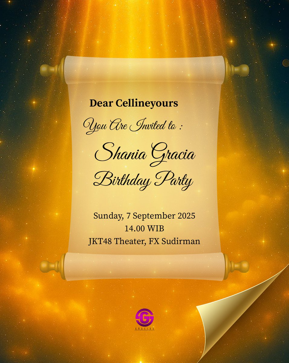 Malam Lavenderian 🪻

Malam ini Minyours dapat undangan nih dari kakak-kakak <a href="/GraciasFans_INA/">GRACIAS</a> untuk dapat menghadiri STS <a href="/S_GraciaJKT48/">Shania Gracia グラシア</a> yang ke-26 besok di Theater JKT48 🎉

Semoga projectnya berjalan dengan lancar dan sukses, semangat kakak-kakak Gracias dan Cigre 🫶🏻

Sampai