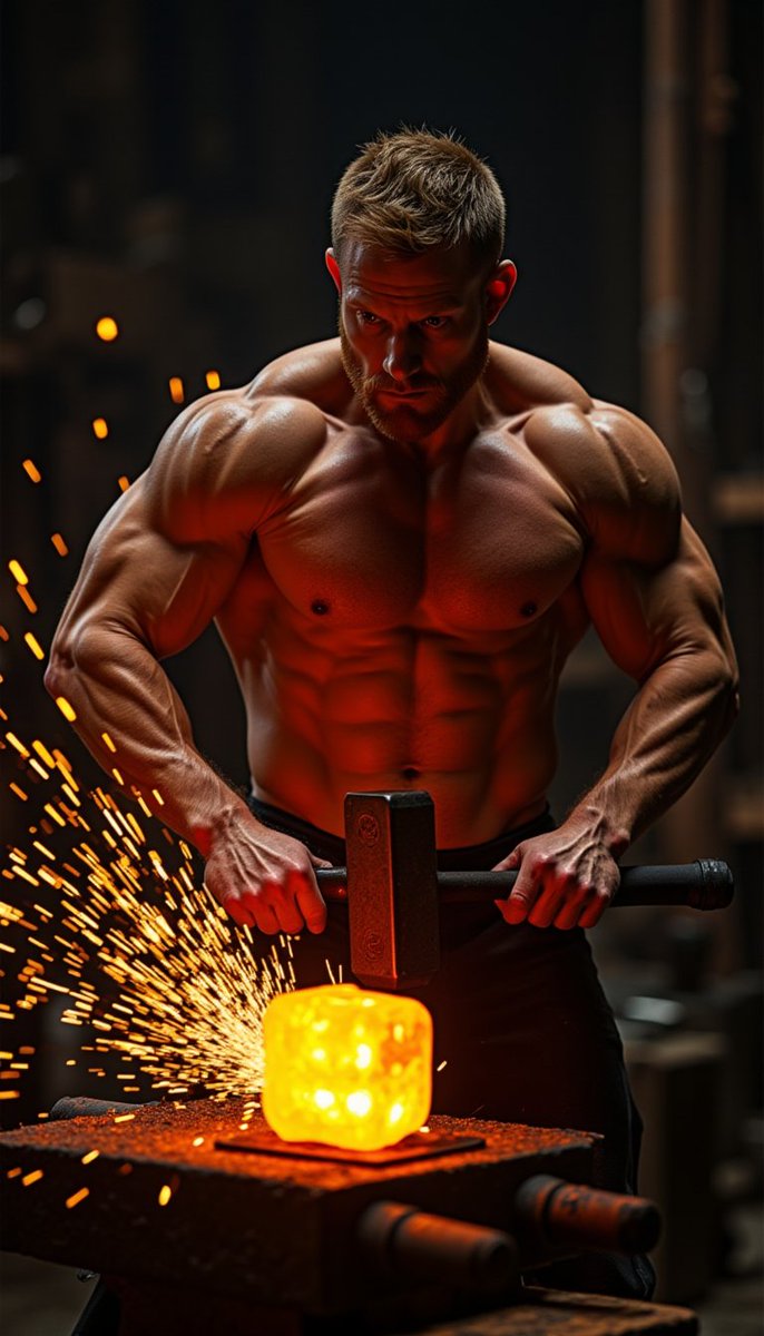 BobbyJamesPoker's tweet photo. This is what Jason Koon would look like if he'd be 'doing this' all day. 🔨
#JasonKoon #AIArt #WildWest #Blacksmith https://t.co/yRIurxjTdC